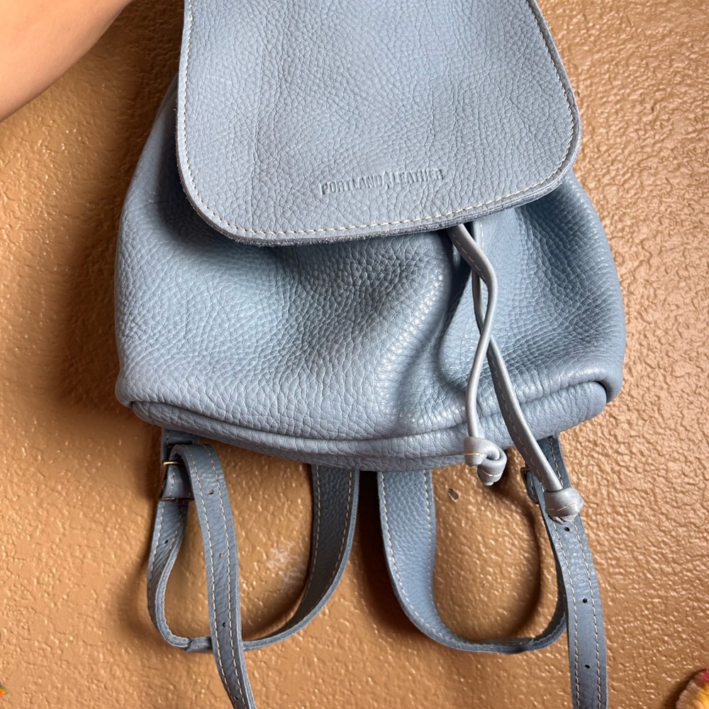 Portland Leather Light Blue Backpack